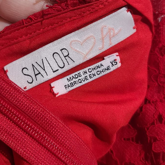 Free People X Saylor Cherie Red Lace Dress Sleeveless Bodycon - Picture 6 of 6